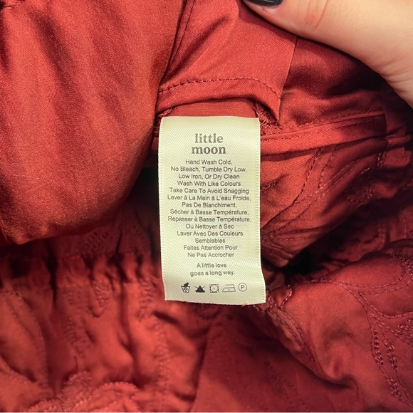 Aritzia Little Moon Floral Embroidered Cinch Waist Jacket - row red, M - Picture 4 of 12